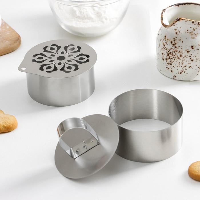 Форма для выкладки с прессом и трафаретом «Алатырь», d=7,8 см, высота 3,9 см, трафарет 8×9 см Форма для выкладки с прессом и трафаретом «Алатырь», d=7,8 см, высота 3,9 см, трафарет 8×9 см