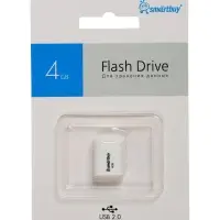 Флешка SmartBuy 004GB LARA, 4 Гб, USB 2.0, чт до 25 Мб/с, зап до 15 Мб/с, белая