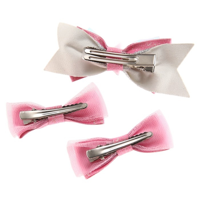 Аксессуары для волос, 4 штуки, ободок с бантом и заколки Аксессуары для волос, 4 штуки, ободок с бантом и заколки