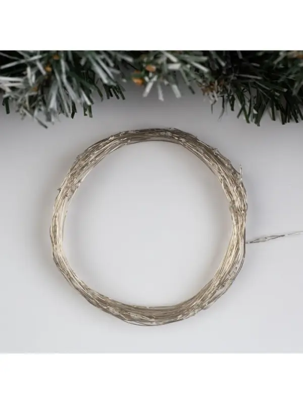 Гирлянда &laquo;Нить&raquo; 10 м, роса, IP20, серебристая нить, 100 LED, свечение мульти (RGB), переливы, 12 В