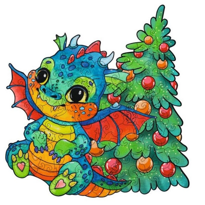 Пазл «Дракончик» зелёный Пазл «Дракончик» зелёный