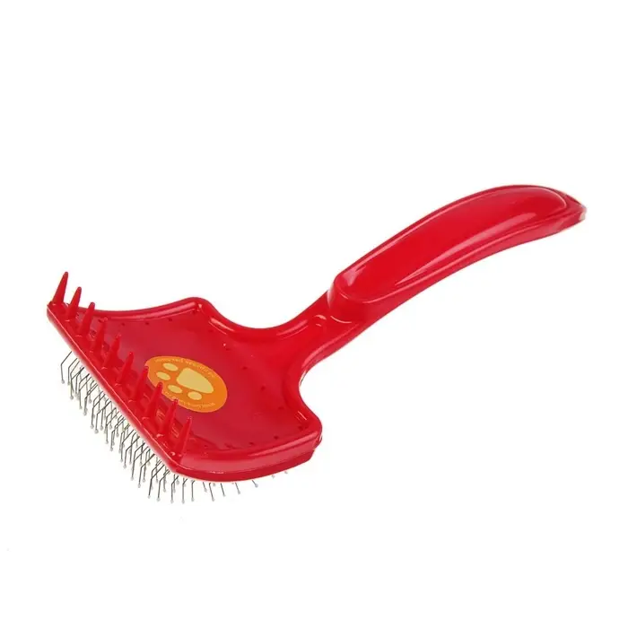 Щётка - пуходёрка средняя, основание 59&times;49 мм, жесткая с каплями, розовая