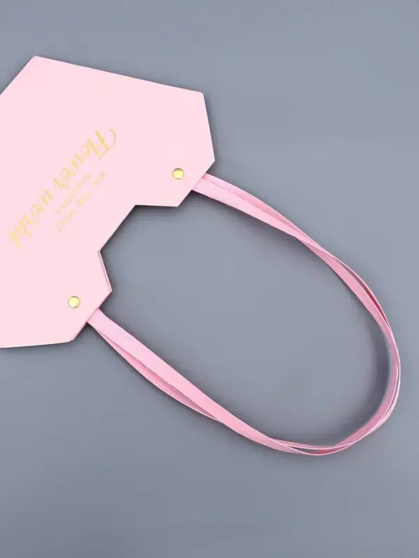 Сумка для цветов тиснение розовая, &laquo;Самой прекрасной&raquo;, влагостойкая, 23&times;15&times;9 см