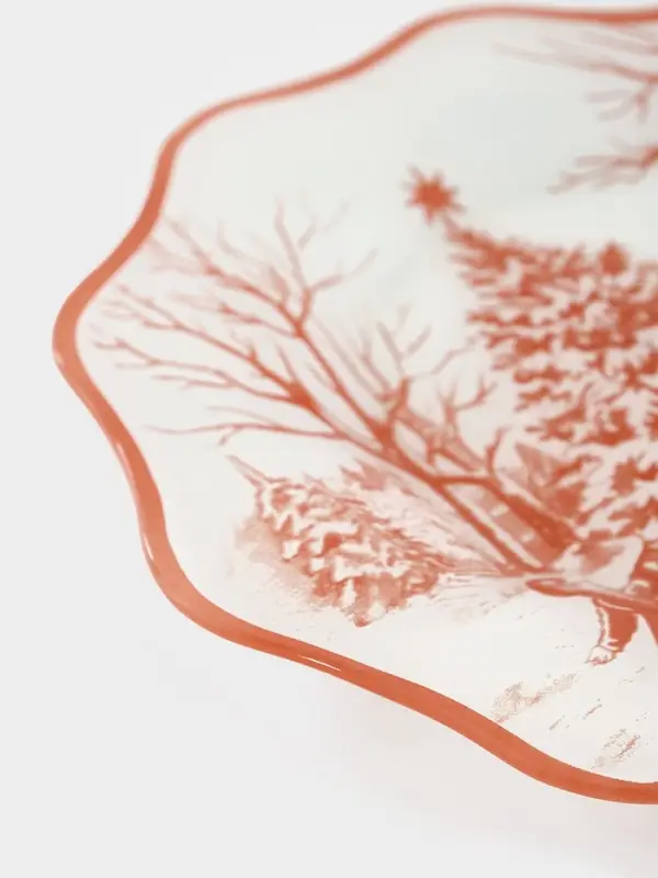 Тарелка обеденная цветок Тарелка обеденная цветок "Новогодние забавы" 25х2 см