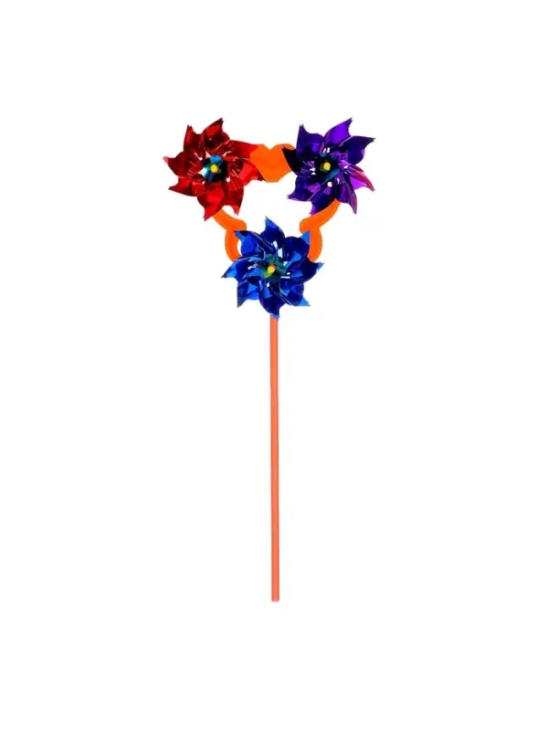 Ветерок &laquo;Вертушка тройная&raquo;, садовая, 18&times;39 см, набор 5 шт., МИКС