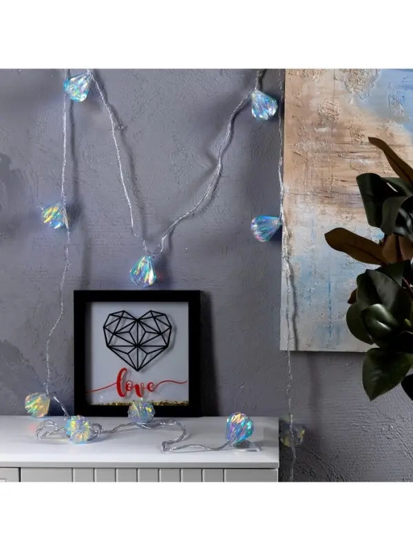 Гирлянда &laquo;Нить&raquo; 2.5 м с насадками &laquo;Груши&raquo;, IP20, прозрачная нить, 10 LED, свечение белое, 220 В