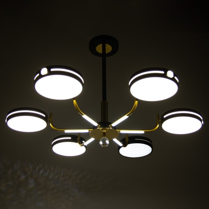 Люстра Люстра "Нестер" 6хLED 156Вт 3000-6000К черно-золотой 87х87х35 см BayerLux
