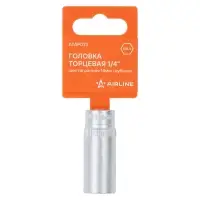 Головка торцевая 1/4"DR шестигранная 14мм, L=50мм пласт.подвес