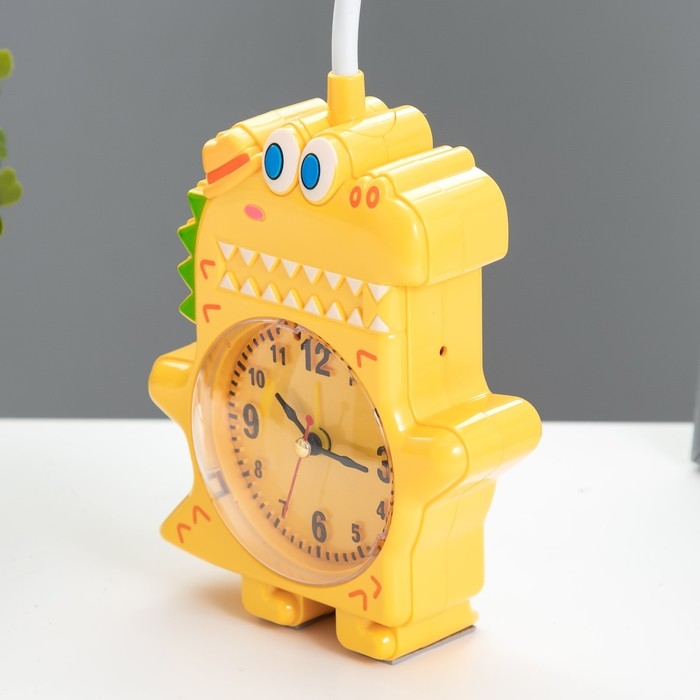 Настольная лампа  Настольная лампа "Динозаврик" LED 3Вт от батареек АА/USB желтый 4х12х35 см RISALUX