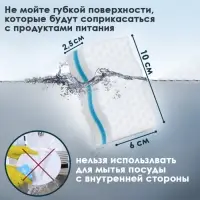 Губка меламиновая для удаления пятен, с поролоновым слоем, 10×6×2.5 см, МИКС