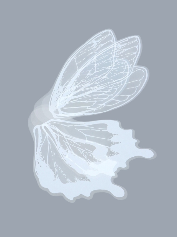 Декор флористический для букетов,  Декор флористический для букетов, "Крылья бабочки", белая, 50х56 см