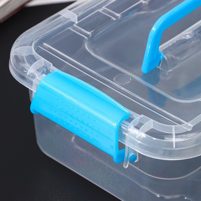 Контейнер для хранения, крышка с ручкой на защёлке, 20×15×7,5 см, цвет МИКС Контейнер для хранения, крышка с ручкой на защёлке, 20×15×7,5 см, цвет МИКС