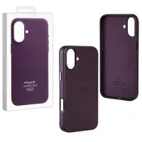 Чехол iPh 16 Leather Case 100% ORG (MagSafe) c LOGO Dark Purple