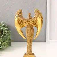 Фигура полистоун &laquo;Семья ангелов&raquo;, под золото, бисерный, 13.8&times;6.5&times;23.6 см
