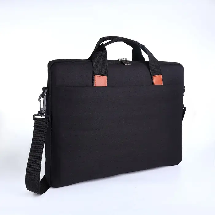 Сумка для ноутбука на молнии, наружный карман, держатель для чемодана, длинный ремень, 41&times;3&times;30 см, чёрная