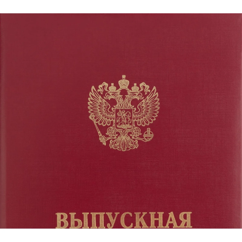 Папка адресная ВЫПУСКНАЯ КВАЛИФИКАЦИОННАЯ РАБОТА, бумвинил, бордовая