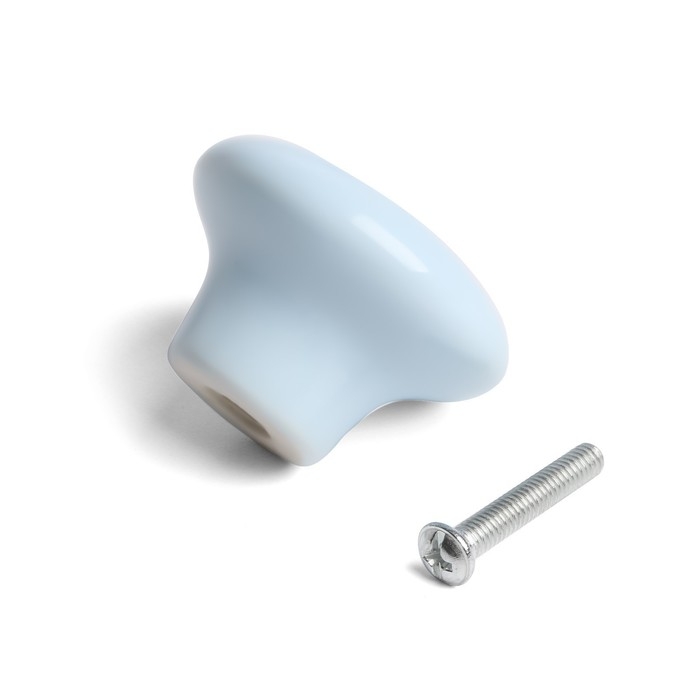 Ручка-кнопка Ceramics 002, керамическая, голубая Ручка-кнопка Ceramics 002, керамическая, голубая