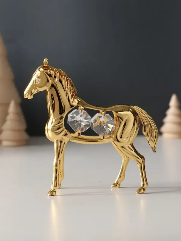 Сувенир  Лошадь с 4-мя хрусталиками, 9х3х9 см. Сувенир  Лошадь с 4-мя хрусталиками, 9х3х9 см.
