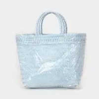 Сумка плетёная, 30&times;15&times;35 см, пластик, бело-голубая