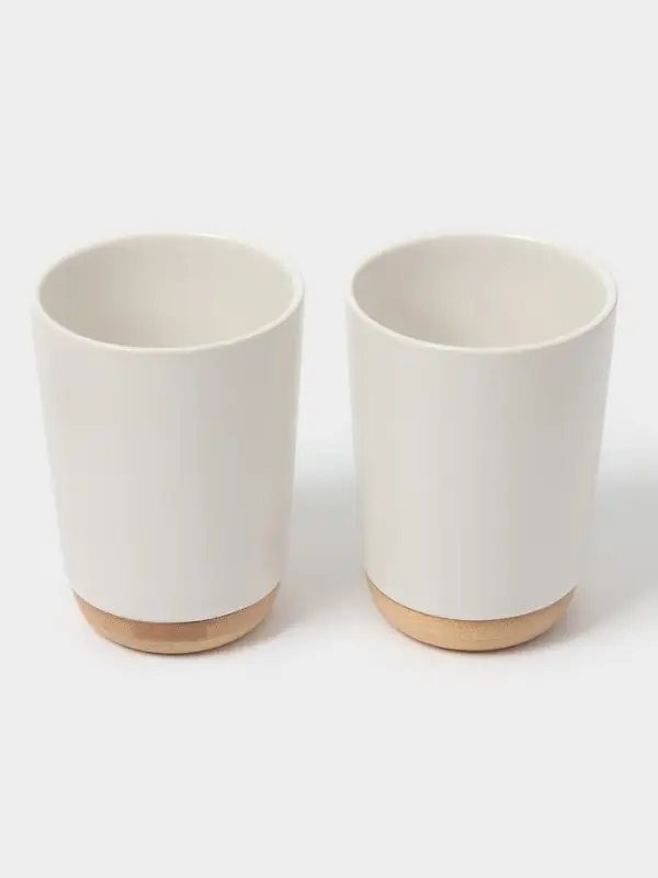 Аксессуары для ванной &laquo;Эко&raquo;, 4 предмета, мыльница, дозатор для мыла, 2 стакана, белые