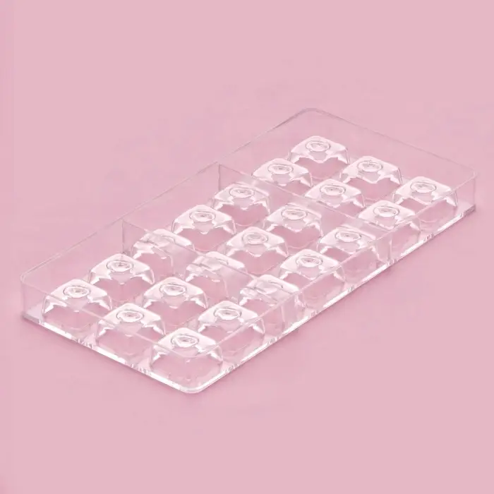 Форма для конфет и шоколада KONFINETTA &laquo;Восход&raquo;, 27.5&times;17.5&times;2.5 см, 21 ячейка 2.5&times;2.5&times;1 см, пластик, прозрачная