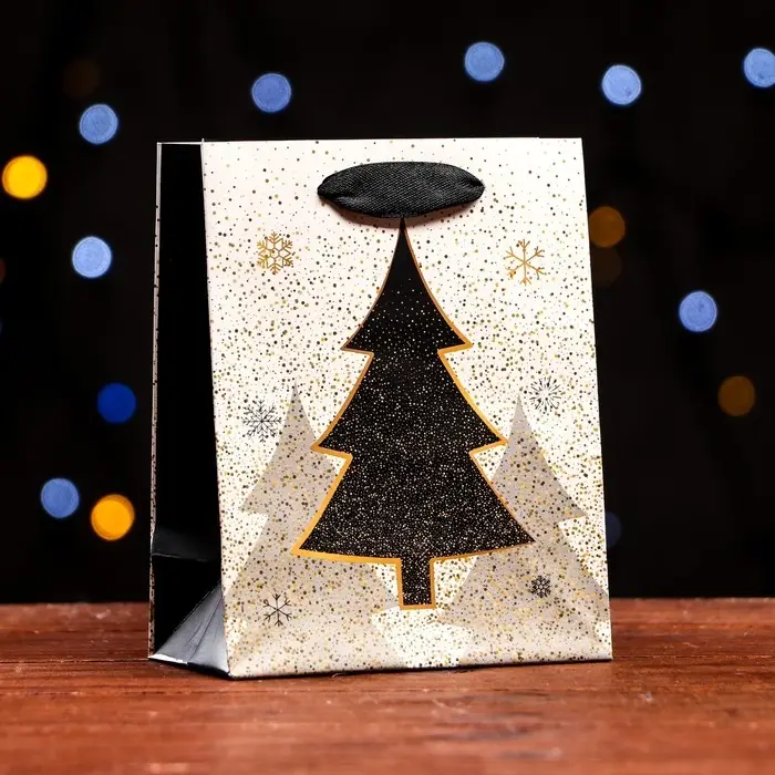 Пакет ламинированный «Символичная елка» 11.5×14.5×6 см