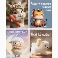Открытки мини &laquo;Малышам&raquo;, набор 35 шт., 8&times;9.5 см
