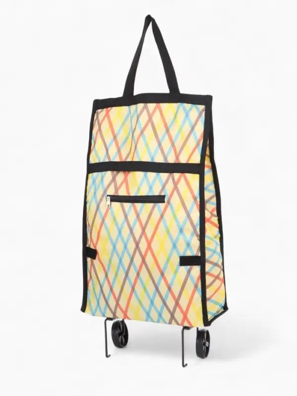 Сумка тележка хозяйственная &laquo;Ромбы&raquo;, складная, на липучке, 2 колеса, наружный карман, 32&times;13&times;52 см, разноцветная
