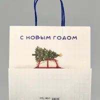 Пакет подарочный крафт &laquo;С Новым годом&raquo;, машинка, 22&times;22&times;11 см