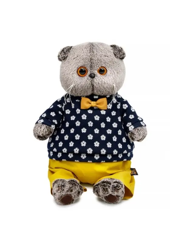 Мягкая игрушка &laquo;Басик&raquo;, в джемпере в цветочек, 22 см