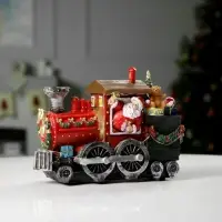 Светодиодная фигура &laquo;Паровоз с Дедом Морозом&raquo; 26.5&times;19.5&times;12.5 см, полистоун, от батареек ААх3, USB, свечение мульти