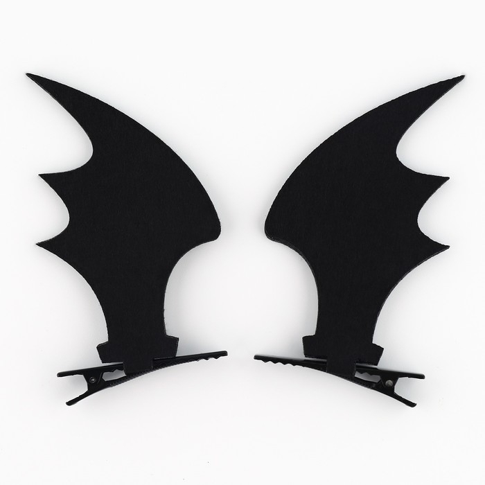 Заколки для волос ушки «Крылья», черные, 2 шт, 11 х 12 см Заколки для волос ушки «Крылья», черные, 2 шт, 11 х 12 см
