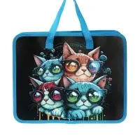 Папка с ручками &laquo;Котики&raquo;, А4, пластиковая, 70 мм, 322&times;256 мм