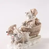 Фигурка &laquo;Новогодние сани с корги&raquo;, 10 см, полистоун