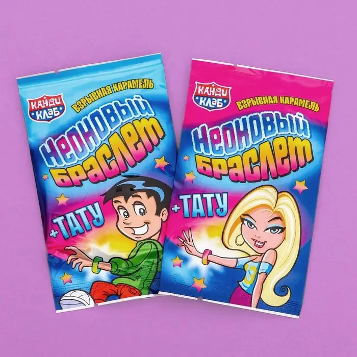 Карамель взрывная Карамель взрывная "Неоновый браслет", МИКС