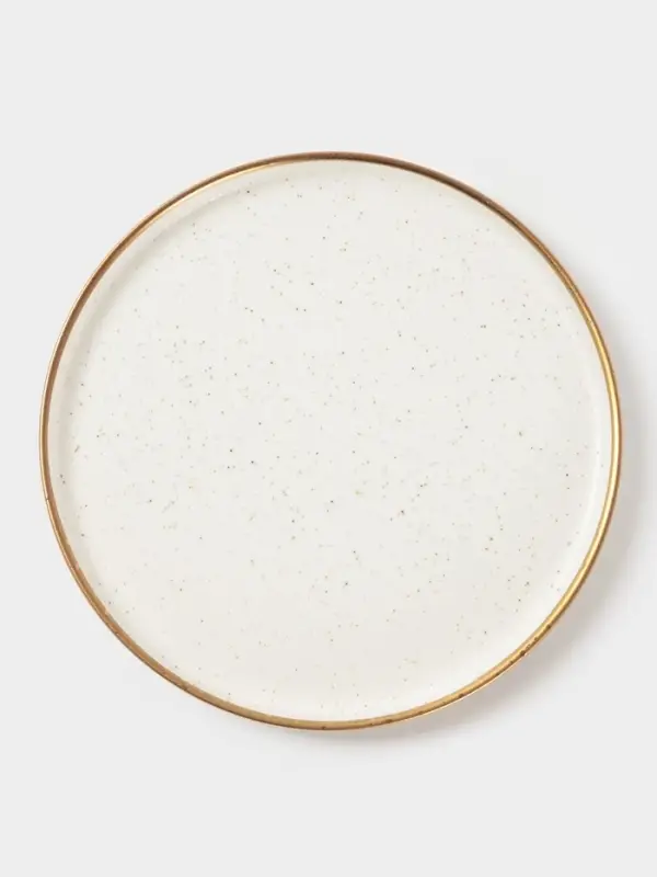Блюдо фарфоровое сервировочное с бортиком Magistro Poursephona, d=20 см, бежевый