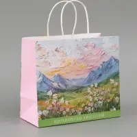 Пакет подарочный &laquo;Цветочное поле&raquo;, 25&times;22&times;12 см