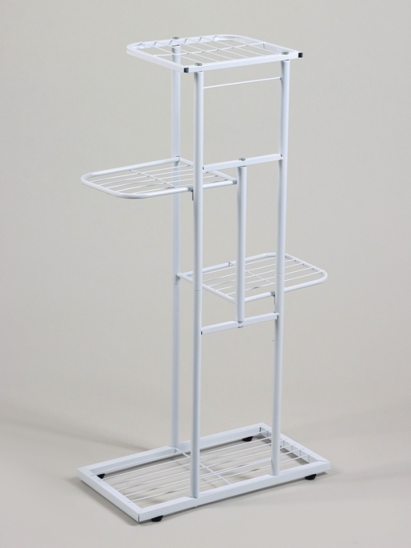 Подставка для цветов Greengo, 4 полки, 43 × 22 × 82 см, напольная, металл, белая Подставка для цветов Greengo, 4 полки, 43 × 22 × 82 см, напольная, металл, белая