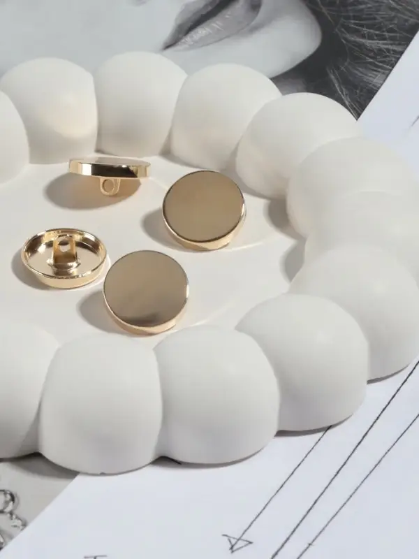 Пуговицы на ножке, металлические, d=18 мм, набор 10 шт., глянцевые, цвет золотой