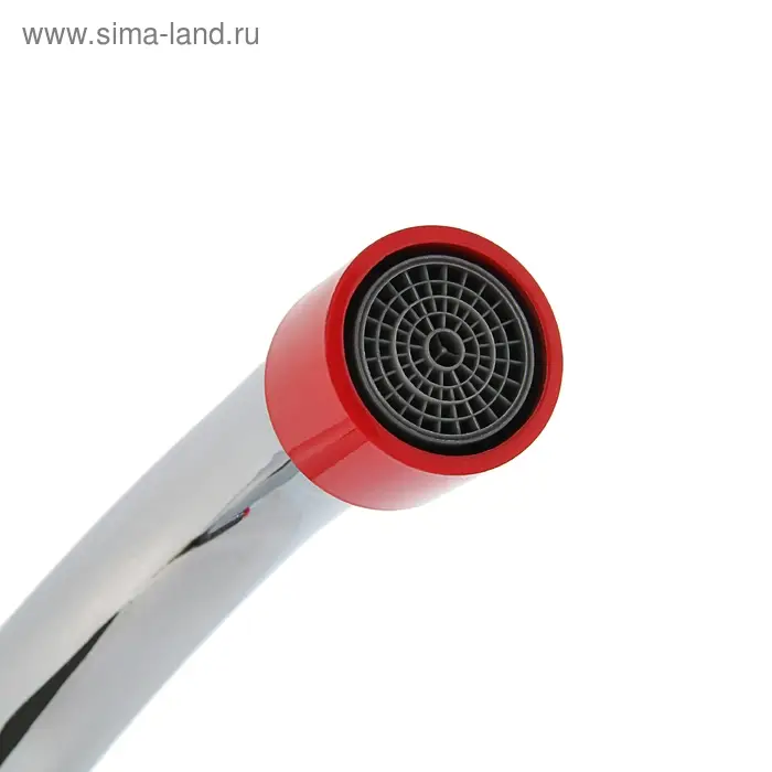 Смеситель для ванны Accoona A7182N, двухрычажный, красный/хром