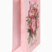Пакет подарочный &laquo;Цветы. Поздравляю!&raquo;, 40&times;15&times;49 см