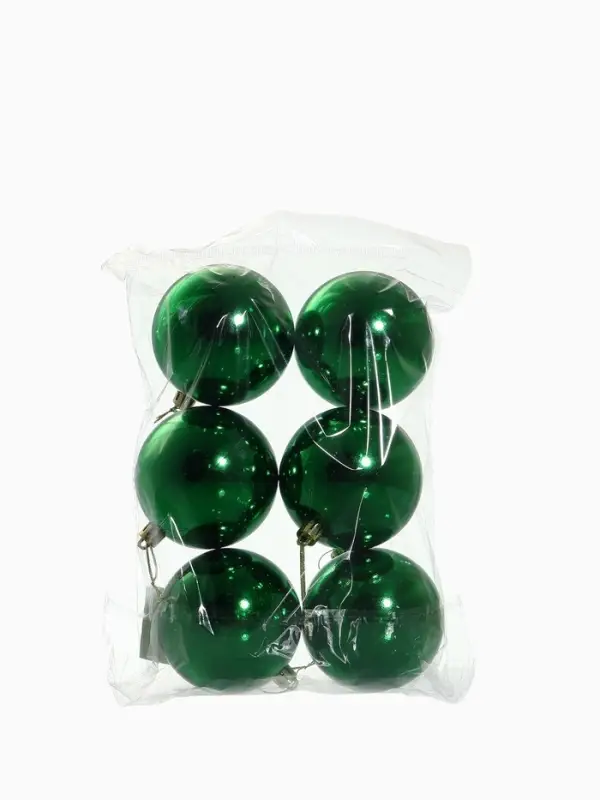 Ёлочные игрушки &laquo;Винтажный глянец&raquo;, шары новогодние, d=8 см, набор 6 шт., зелёный
