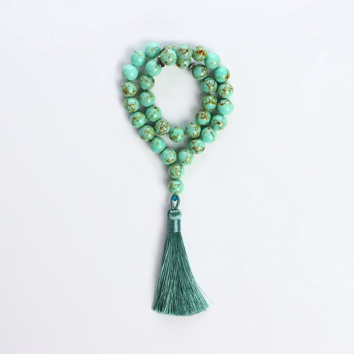 Чётки мусульманские шар №10 «Бирюза старая», 35 бусин через перемычку Чётки мусульманские шар №10 «Бирюза старая», 35 бусин через перемычку