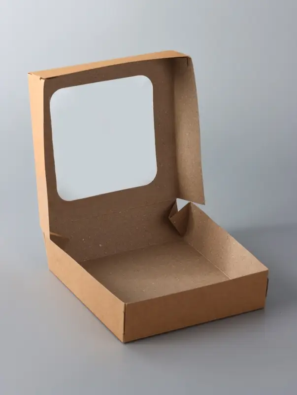 Коробка складная, с окном, крафт, 15 х 15 х 4 см Коробка складная, с окном, крафт, 15 х 15 х 4 см