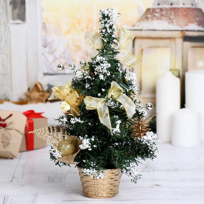 Ёлка декор  Ёлка декор "Снег" 30 см, золото