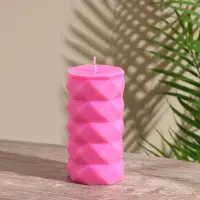 Свеча "Столб ромбики" 6х6х12 см, соевый воск, микс Свеча "Столб ромбики" 6х6х12 см, соевый воск, микс