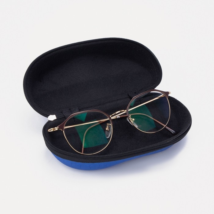 Футляр для очков молнии, длина 16 см, цвет синий Футляр для очков молнии, длина 16 см, цвет синий