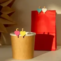 Набор прищепок в деревянной коробке &laquo;Сердечки&raquo; набор 50 шт.