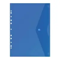 Набор папок-конвертов на кнопке 5 штук, А4, 180 мкм, Calligrata Office, прозрачная, перфорация по длинной стороне, МИКС