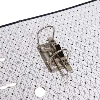 Папка-регистратор А4, 75 мм, ПВХ, тиснение &laquo;лён&raquo;, металлическая окантовка, карман на корешок, собранная, черная, микс